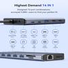 USB C Laptop Docking Station, cakitte 14 in 1 Type C Hub Multiport Adapter with 3 Monitors, Dual HDMI, DP, Ethernet, SD/TF, Mic/Audio, PD,Compatible for MacBook Dell HP Lenovo (Grey) view 3