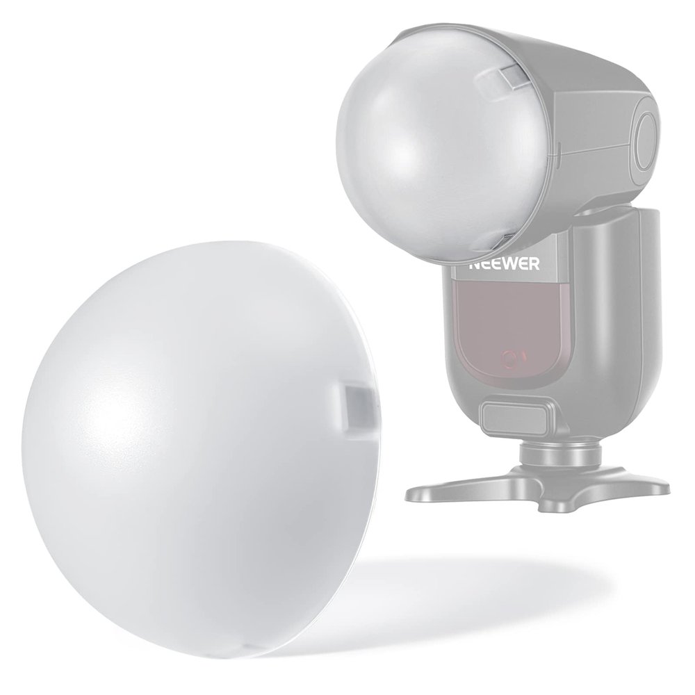 NEEWER Magnetic Dome Diffuser for Round Head Speedlite Flash, Magnetically Attached Flash Dome Light Modifier for Z2PRO Z2 Z1 Speedlite, M12