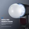 NEEWER Magnetic Dome Diffuser for Round Head Speedlite Flash, Magnetically Attached Flash Dome Light Modifier for Z2PRO Z2 Z1 Speedlite, M12 view 3