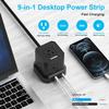 TOPREK Power Strip with USB, USB C (3.0A) Power Strip with 5 Outlets, 1 USB-C & 3 USB-A, 5 FT Flat Extension Cord with Ultra Thin Flat Plug, Surge Protector Compact for Home Office, Dorm, Hotel Travel view 2