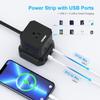 TOPREK Power Strip with USB, USB C (3.0A) Power Strip with 5 Outlets, 1 USB-C & 3 USB-A, 5 FT Flat Extension Cord with Ultra Thin Flat Plug, Surge Protector Compact for Home Office, Dorm, Hotel Travel view 3