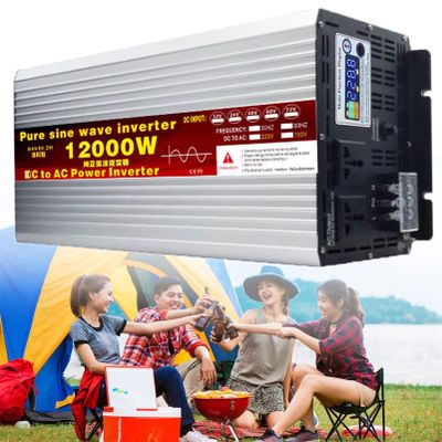 6000 Watt/ 12000 Watt Pure Sine Wave Power Inverter 24V 48V DC to 110V 220V AC Power Converter,for Outdoor,Home,Camping, RV,Truck,Car,60V-110V