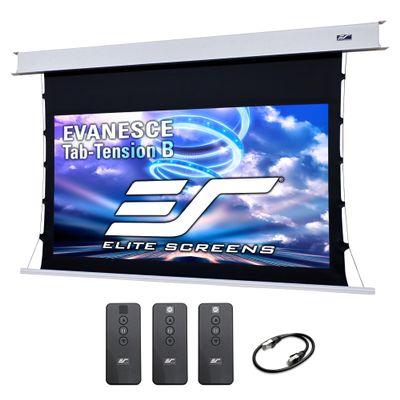 Elite Screens Evanesce Tension B, 120-inch Diagonal 16:9, 4K / 8K HD Ready, Recessed in-Ceiling Electric Tab Tensioned Projector Screen, Matte White Projection Screen Surface, ETB120HW3-E8