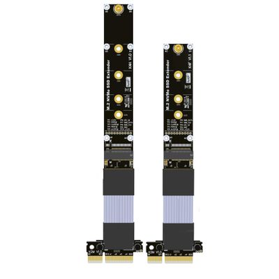 ADT-Link Pcie 4.0 x4 Edge to M.2 M-Key NVMe Slot Adapter Cable for NVMe SSD Extension with Metal Shield (30cm, K24MF)