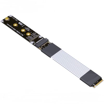 ADTLINK Pcie 4.0 x4 M.2 NVMe M-Key SSD Falt Extension Riser Cable with Metal Shield 22110/2280 (30cm, K44SF)