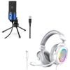 FIFINE Condenser USB Microphone for Recording, Gaming Headset Bundle with Volume Control, RGB, PC Computer Mic Set Compatible with Desktop/Laptop, Windows/Mac for Streaming Podcast Vocal (K669L+H6W) view 1