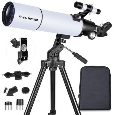 Celticbird Telescope for Adults High Powered, 80mm Aperture 600mm AZ Mount Refractor Telescope for Kids Beginners - Portable Telescopes for Adults Astronomy with Backpack, Phone Adapter, Moon Filter