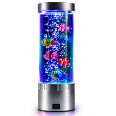 Jellyfish Lamp with Color Changing LED Lights, Sensory Bubble Fish Lamp for Bedroom, Gaming Room & Desk Decor, Relaxing Mood Light for Kids Teens Adults, Calming Gift for Kids Teens Adults
