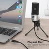 FIFINE USB Desktop Recording Microphone with Gaming Headset Bundle, Podcast Streaming Condenser PC Mic with Volume Knob, Metal Body, Over-Ear Headset Set, Compatible with PS4/PS5Computer (K669S+H6W) view 3
