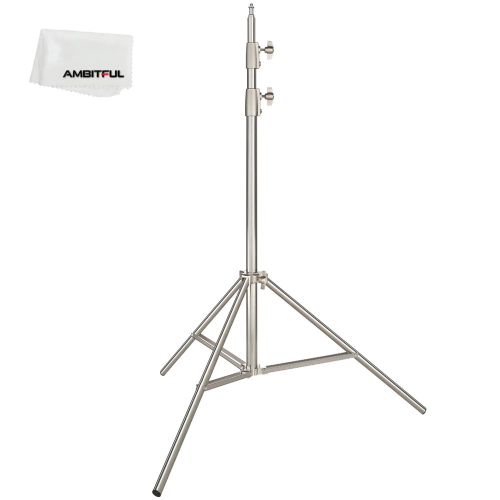 AMBITFUL 200cm 6.5FT Studio Lighting Photo Studio Stainless Steel Light Stand for HTC Vive VR, Video, Portrait, and Product Photography