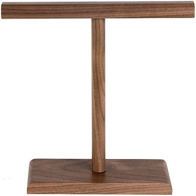 Headset Holder Headphone Stand Dual Headphones Stand for Desk Beech and Walnut Gaming Headsets Holder Hanger Creative Display Headset Hanger Headset Stand Headphone Holder (Color : Walnut)