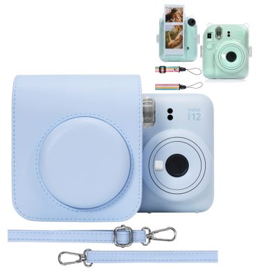 Aenllosi Hard Clear Case for Fujifilm Instax Mini 12 and PU Case for Instax mini 12/11