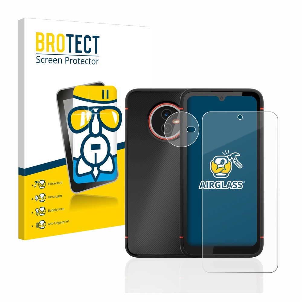 brotect Glass Screen Protector Film Compatible with Gigaset GX4 (Front+Camera) - Glass-Foil 9H Protection [Scratch Resistant, High Clarity]