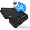 OREI 4K 1 in 2 Out HDMI Splitter with Scaler - Ultra HD 4K@60Hz 4: 4: 4 - HDMI VER 2.0 and HDCP 2.2, 3D Support with EDID Control - Down-Scaling 4K@60Hz to 1080p@60Hz - 20 Units Per Box (UHD-PRO102) view 3
