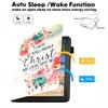 POIUYTREW Case for Samsung Galaxy Tab A8 10.5 Inch 2022 Model (SM-X200/X205/X207), PU Leather Folio Case Smart Cover with Stand & Auto Wake Sleep, Floral Quote Bible Verse Philippians 4:13 view 3