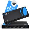 OREI UltraHD 4K@60Hz 1 in 4 Out HDMI Splitter - HDMI VER 2.0 & HDCP 2.0 Certified - 18 Gbps Bandwidth with EDID Management - Duplicate/Mirror 1 HDMI Signal to 4 Displays - 20 Units per Box (UHDS-104) view 3