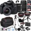 Canon EOS 2000D / Rebel T7 DSLR Camera w/EF-S 18-55mm Zoom Lens + 75-300mm Lens + 2pcs 64GB Memory + Case+ Tripod + Steady Grip Pod + Filters + Macro + 2X Lens + 2X Batteries (Renewed) view 1