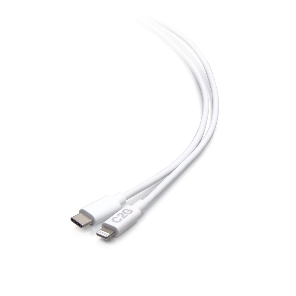 10ft (3m) USB-C Male to Lightning Male Sync and Charging Cable - White