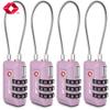TSA Accepted Luggage Travel Lock, Set-Your-Own Combination Lock for School Gym Locker, Luggage Suitcase Baggage Locks, Filing Cabinets, Toolbox, Case (Purple, 4 Pack) view 1