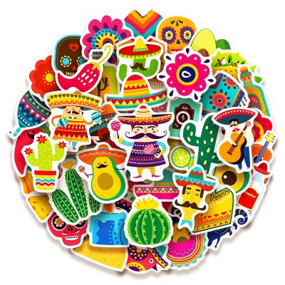 100 Pack Mexican Fiesta Stickers, Mexican Taco Cinco De Mayo Party Favors, Party Decorations