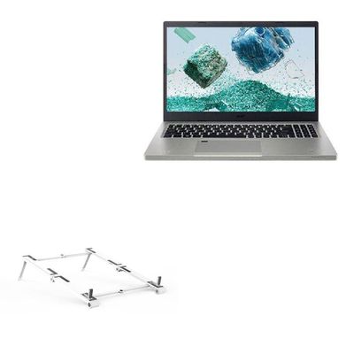 BoxWave Stand and Mount Compatible with Acer Aspire Vero (AV15-52) - Pocket Aluminum Stand 3-in-1, Portable Multi Angle Viewing Riser - Metallic Silver
