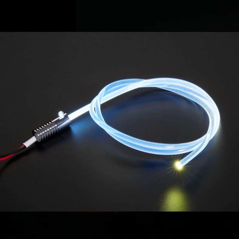 EVESOAR 10ft Super Bright MMA Side Glow Plastic Optic Fiber with USB LED Aluminum Illuminator Light Source Plastic Optic Fiber Light Kit (ice Blue 12v)