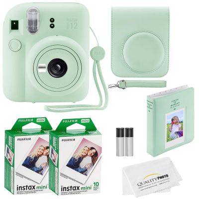 Fujifilm Instax Mini 12 Instant Camera with Case, 20 Fujifilm Prints, Decoration Stickers, Frames, Photo Album and More Accessories (Mint Green)