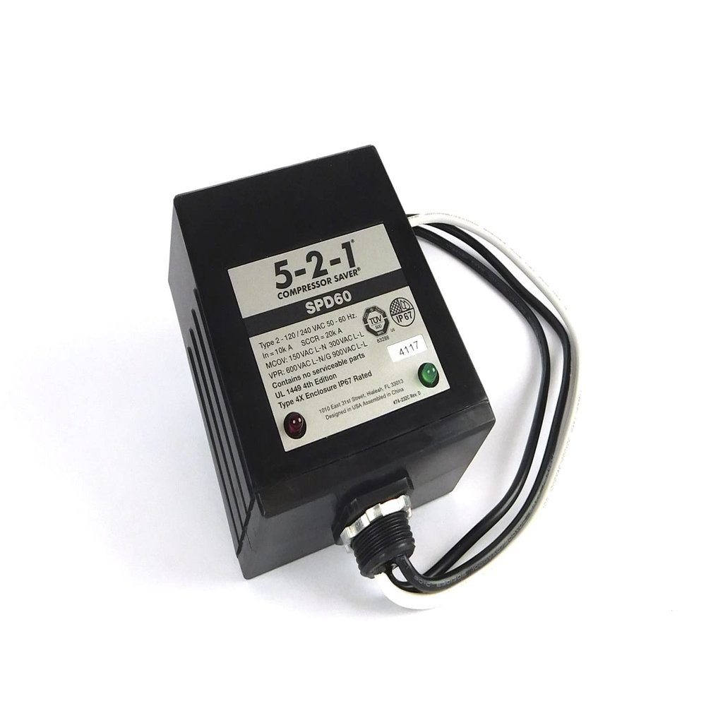CPS SPD60 Surge Protector | 60;000 Amp Surge Protection for HVAC Units | TUV Certified with Diagnostic Lights | Patented MOV Technology & <5ns Response Time