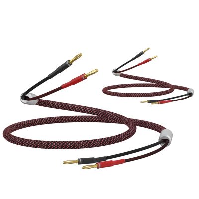 Preffair 1 Pair 13AWG HiFi Speaker Cable OFC Copper Speaker Wires with Banana Plugs Gold Plated for Speaker Audio/Video Systems(Red-Black, 8 feet)
