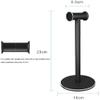 Headset Holder Headphone Stand ABS/Aluminum Alloy Headphone Stand Headphones Holder Stand Stable Bracket Silicone Pad for Wired Wireless Headsets Headset Stand Headphone Holder (Color : B-Black) view 2