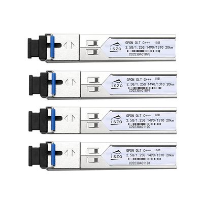 Iszo High-Power GPON OLT C+++ with 7dBm SC UPC, Optical PON Module, 2.5/1.25Gbps, Max Distance 20km, Compatible with OLT BDCOM HIOSO VSOL Think TPLINK and More (4pcs, 8dB)