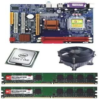 Shopping24Mart Maxsonic Geonix Motherboard Combo with DDR2 2GB RAM and CPU Coller Fan and Core Duo 1.8GHz Combo Motherboard (Black)
