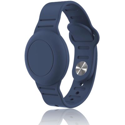 Kids Waterproof Airtag Bracelet Compatible with Apple AirTag, Hidden Silicon Protective Case for Air Tag GPS Tracker Holder, Adjustable Anti-Lost Watch Band for Toddler Child (Navy)