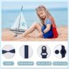 Kids Waterproof Airtag Bracelet Compatible with Apple AirTag, Hidden Silicon Protective Case for Air Tag GPS Tracker Holder, Adjustable Anti-Lost Watch Band for Toddler Child (Navy) view 3