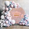 Leyiyi 6.5x6.5ft Pink Congrats Grad Round Backdrop Cover Polyester Glitter Diamond Gold Pink Graduation Party Decorations Circle Backdrop Cover Congratulations Graduates Background Photo Props view 3