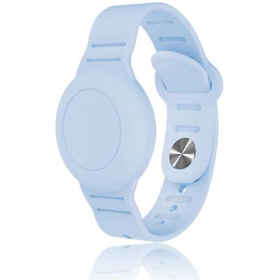 Kids Waterproof Airtag Bracelet Compatible with Apple AirTag, Hidden Silicon Protective Case for Air Tag GPS Tracker Holder, Adjustable Anti-Lost Watch Band for Toddler Child (Blue)