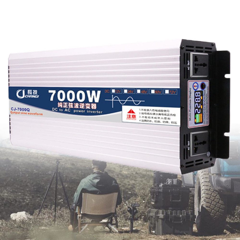 HNCXHX Power Inverter Pure Sine Wave 3000W 4000W 5000W Car Power Inverter 6000W 7000W 8000W Converter 12V 24V 48V 60V DC to AC 110V 220V 230V 240V Car Converter Inverter,12V-7000W