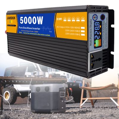 HNCXHX 4000W 5000W 6000W 7000W 8000W Pure Sine Wave Power Inverter DC 12V 24V 48V to AC 110V 220V Converters with AC Outlets LCD Display,Solar Transformer,for Car Caravan Camping Boat,48V-5000W