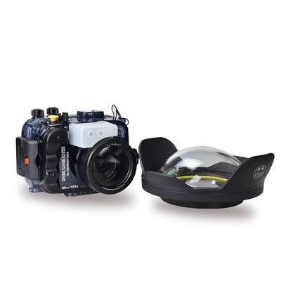 Seafrogs Underwater Camera Housing Case, w/Fisheye Lens Dome Port and Full Color Red Filter Kit, Waterproof Protective Diving case for Sony A6500 A6300 A6000, 60m/195ft