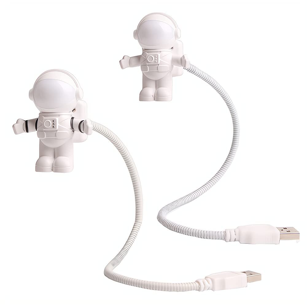 Opexicos 2Pcs Creative Spaceman Astronaut LED Flexible USB Light Night Light for Kids Toy Laptop PC Notebook for Sleep