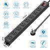 CRST 8 Outlet Metal Heavy Duty Power Strip, 2100J Surge Protector, 6FT Cord Mountable Wide Spaced Industrial Power Strip,15A/1875W view 2