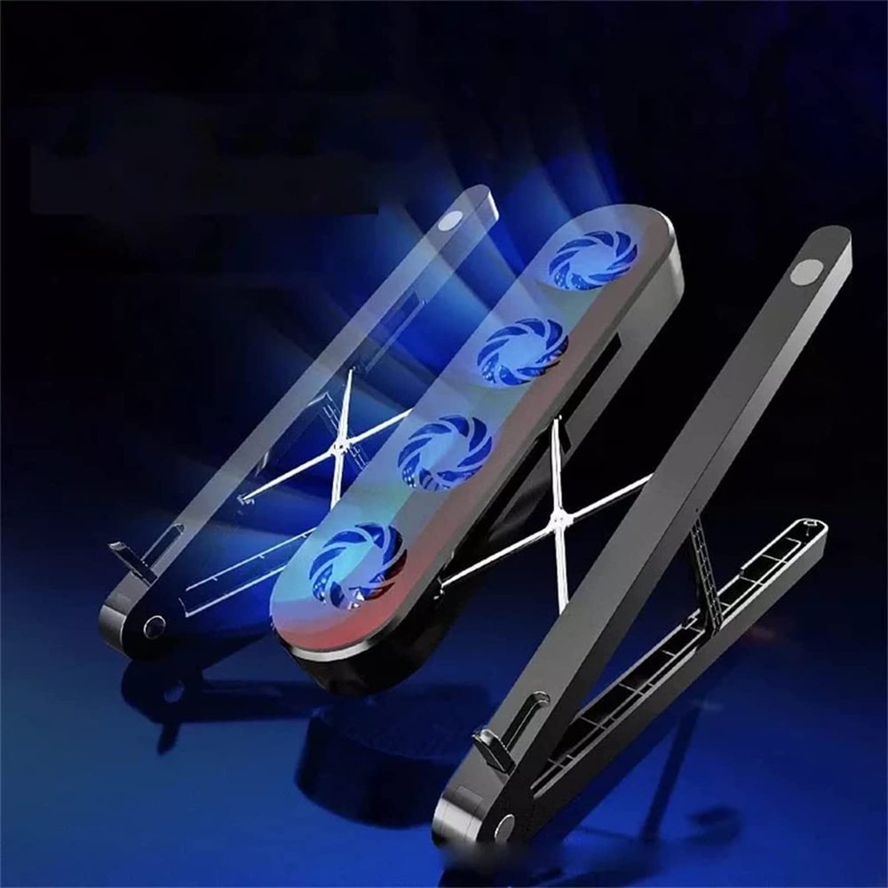 Foldable Laptop and Tablet Cooler Stand with Radiator Fan for Desktop