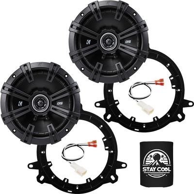 KICKER Speakers 6.5 inch for Toyota Tundra 2014-2018 Upgrade Kit - Pair of DS Series with Adapters and Harness, Coaxial 6 1/2 Car Audio Rear Door Speaker DSC650, 43DSC6504