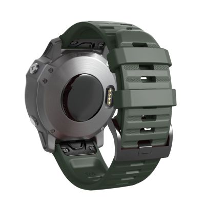SCHIK For Garmin Fenix 7 / 7X / 7s Quick Release Silicone Watch band Wrist Strap Smart Watch Easyfit Band Strap (Color : Green, Size : Fenix 7S)