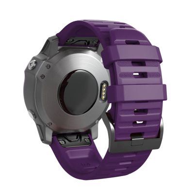 SCHIK For Garmin Fenix 7 / 7X / 7s Quick Release Silicone Watch band Wrist Strap Smart Watch Easyfit Band Strap (Color : Purple, Size : Fenix 7S)