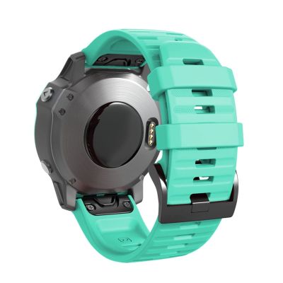 SCHIK For Garmin Fenix 7 / 7X / 7s Quick Release Silicone Watch band Wrist Strap Smart Watch Easyfit Band Strap (Color : Teal, Size : Fenix 7S)