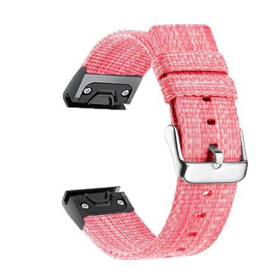 AEHON For Garmin Fenix 6 6X Pro 5 5X Plus Forerunner 945 935 Approach S60 S62 Easy fit Woven Nylon Watchband Quick Release Wrist Strap (Color : Pink, Size : Forerunner 935 945)