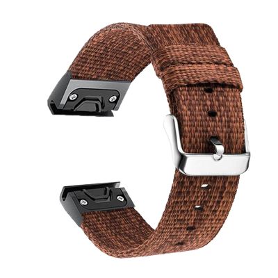AEHON For Garmin Fenix 6 6X Pro 5 5X Plus Forerunner 945 935 Approach S60 S62 Easy fit Woven Nylon Watchband Quick Release Wrist Strap (Color : Brown, Size : Forerunner 935 945)