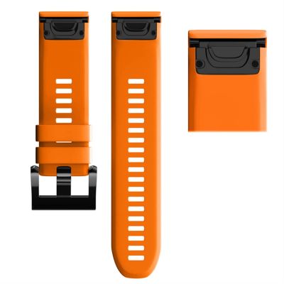 MGTCAR 26 22MM Silicone Quick Release Watchband Strap for Garmin Fenix 7 7X 6X 5X 3 3HR Watch Easyfit Wrist Band Strap (Color : Orange, Size : Forerunner 935 945)