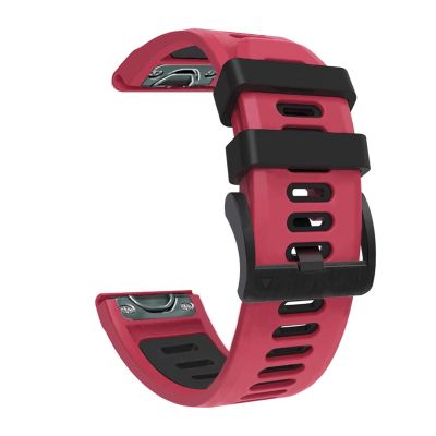 MURVE Quick Easy Fit Silicone Replacement Strap For Garmin Fenix 7 7X 6 6X Forerunner 935 945, Approach S60 S62, Descent Mk1 Mk2 Mk2i Watch 26 22mm Wristband (Color : RED, Size : Forerunner 935 94